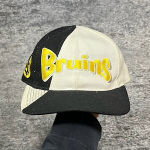 Vintage 90s Boston Bruins Hat Snap Back Mens Adjustable Embroidered NHL AJD‎ Cap
